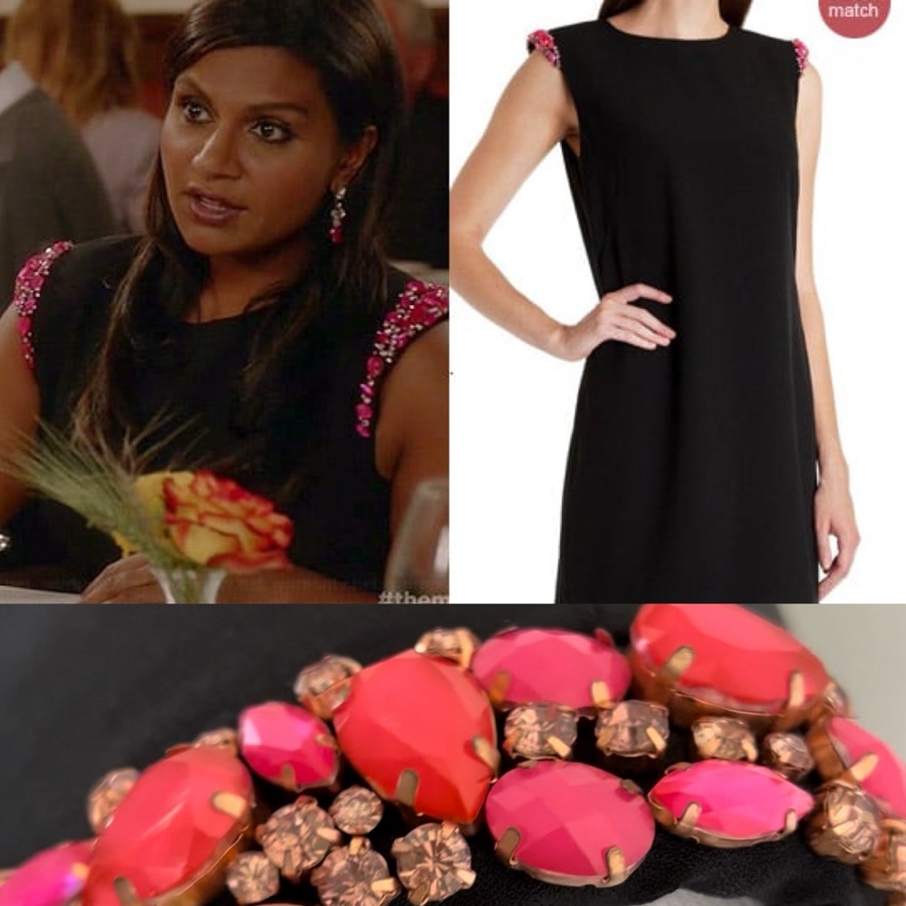 Ted Baker REEVAH $420 Celebrity Fav Embellished Shoulder Shift Dress Ted Sz2 US6